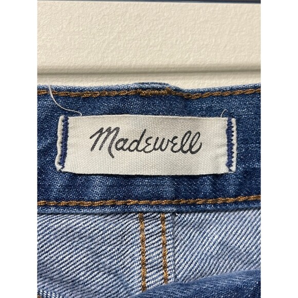 MADEWELL Rigid Denim Straight Mini Skirt, Built-In Waist Tie, Haydel Wash, Sz 31 - Picture 7 of 11